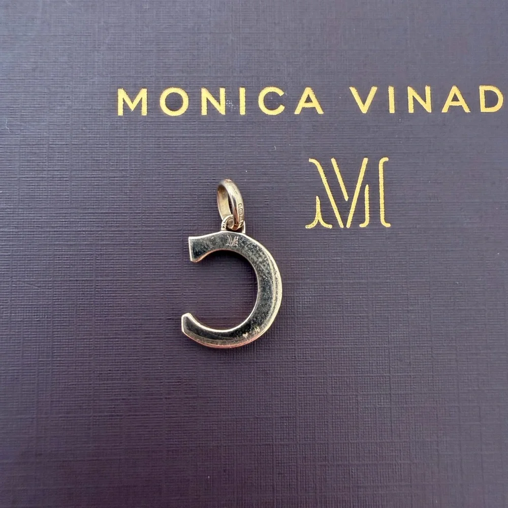 MONICA VINADER Rose Gold Vermeil C Initial Pendant - Picture 4 of 4